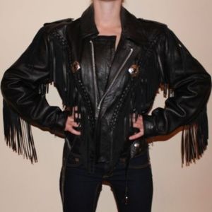 First Fringed Leather Motorcycle Jacket